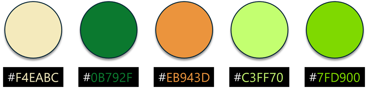 Color palette (Cream #EFE4CA, Green #8C9A75) and typography