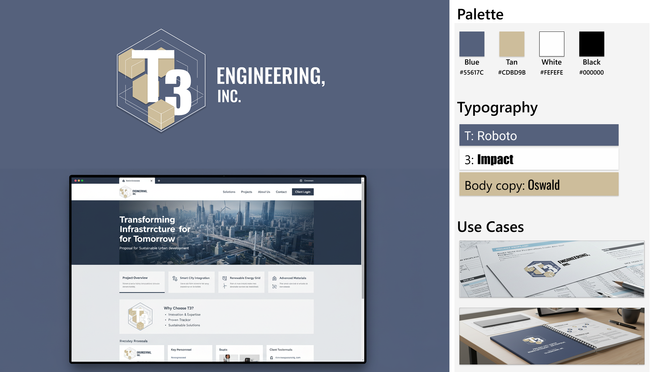Brand components: color, type, usage examples