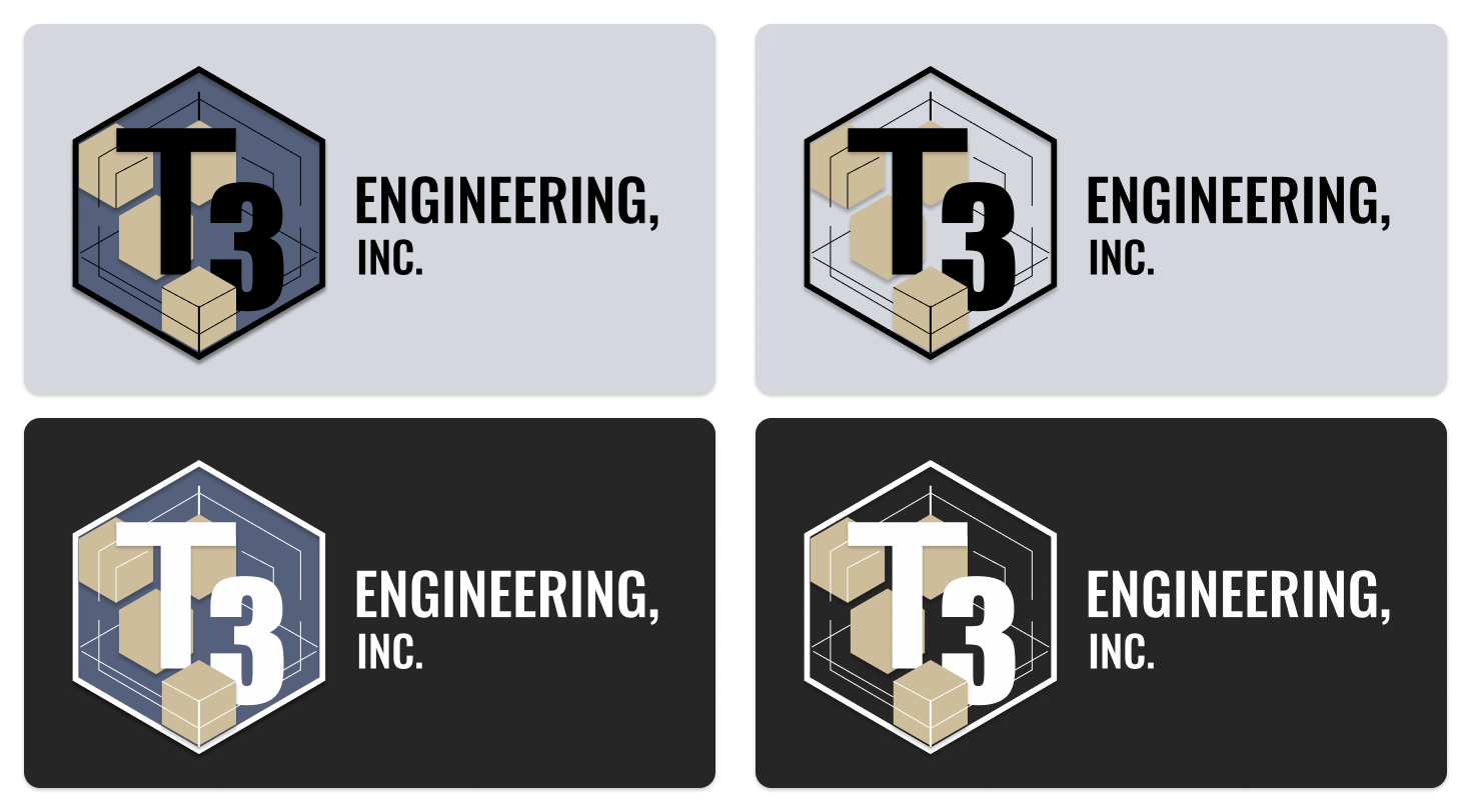 Final logos and lockups for T3 Engineering
